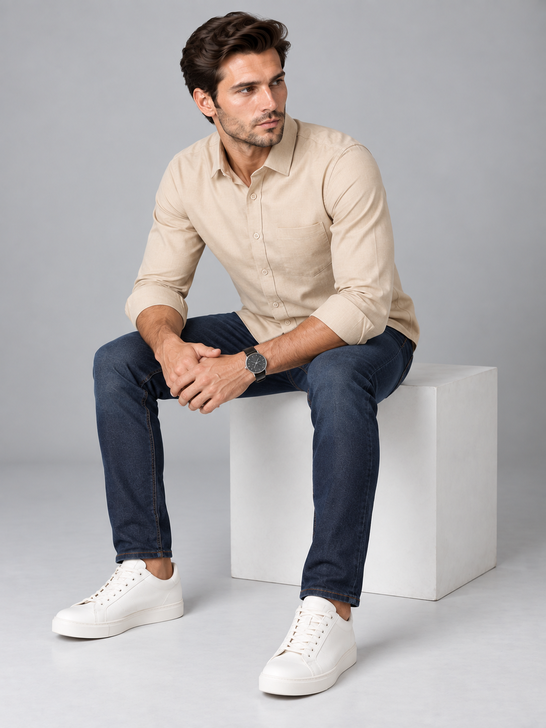 Men's Primium Cream Shirt