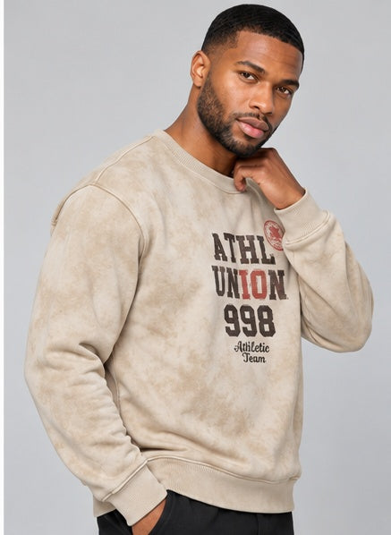 Off White Colour Regular Fit Primium Sweatshirt