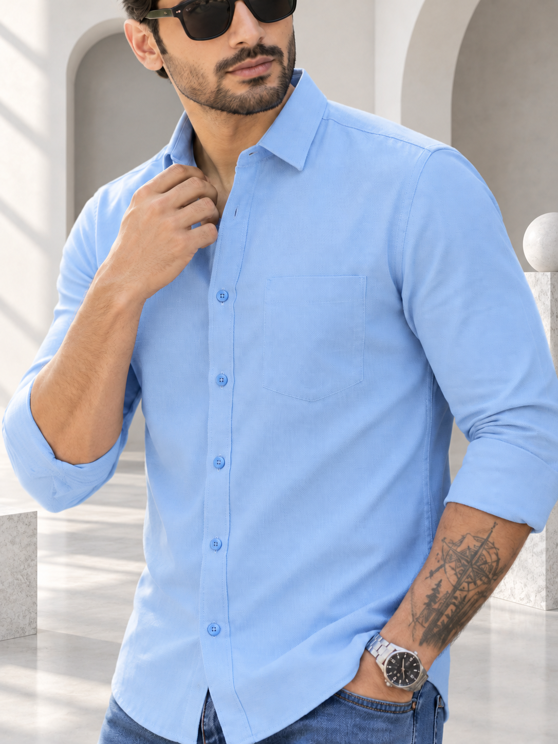 Men’s Premium Full Sleeve Plain Casual Shirt
