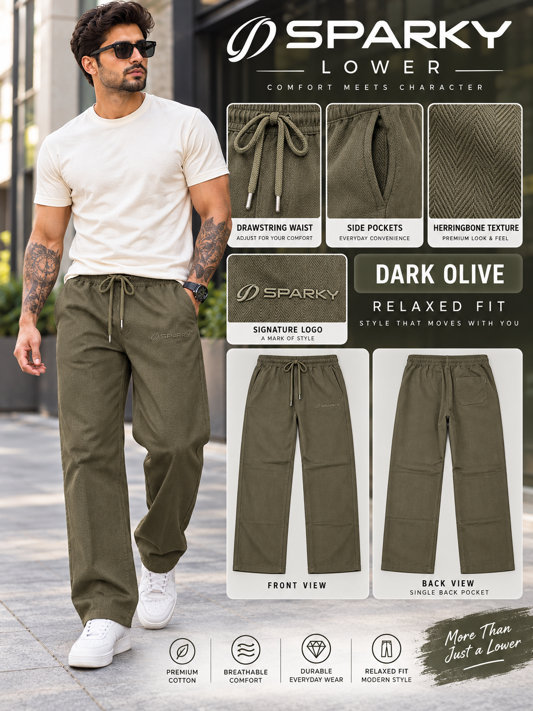 Men’s Premium Solid Casual Lower