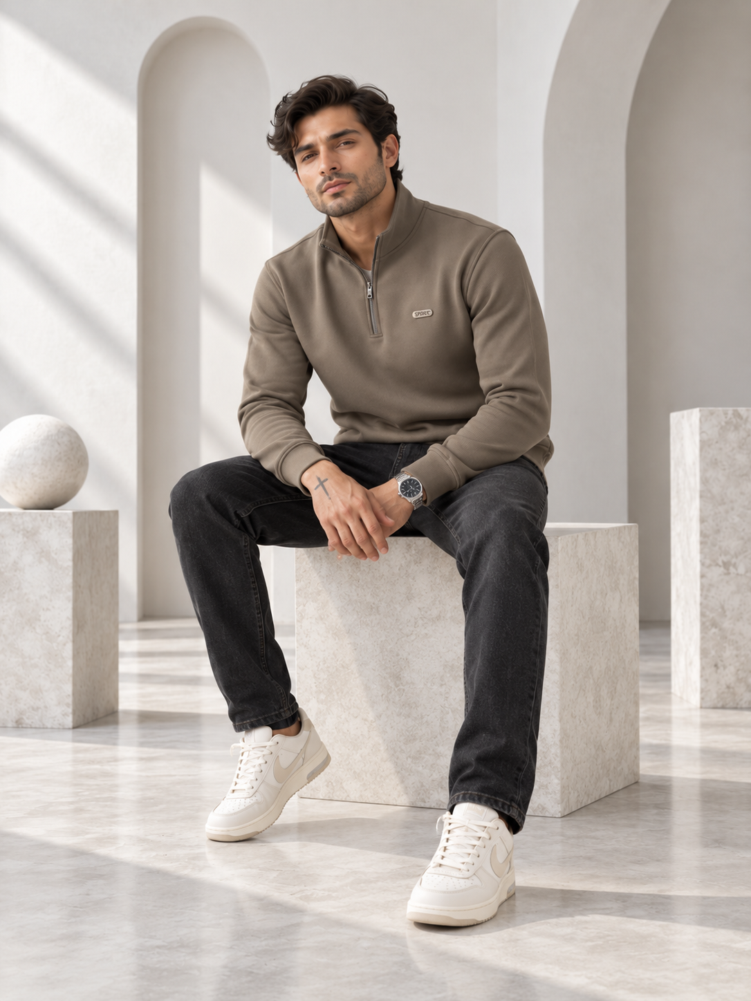 Grey Colour Regular Fit Primium Sweatshirt