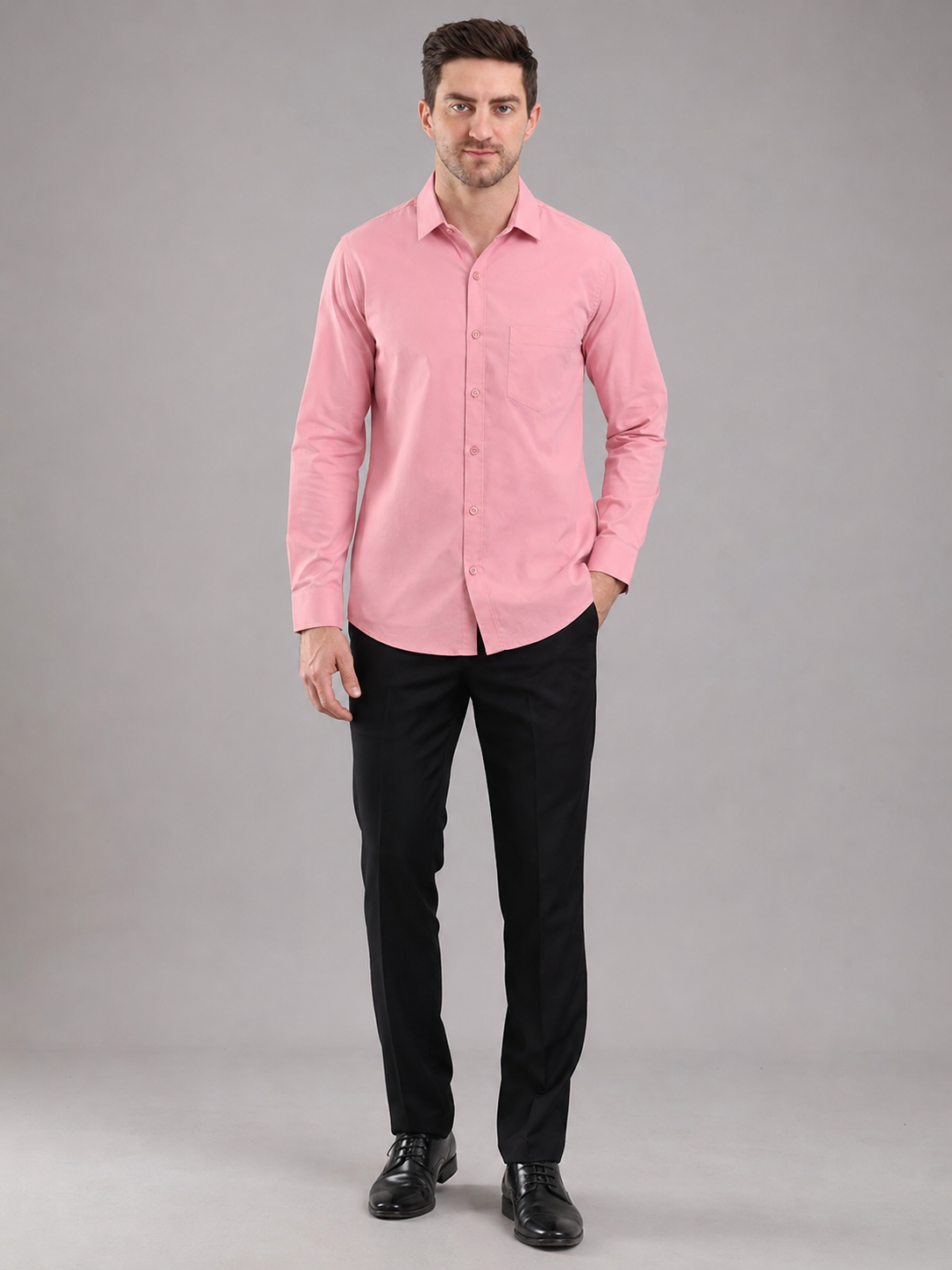 Men Full Sleeve's | Formal Cotton Shirt | Regular Fit | Pink Color