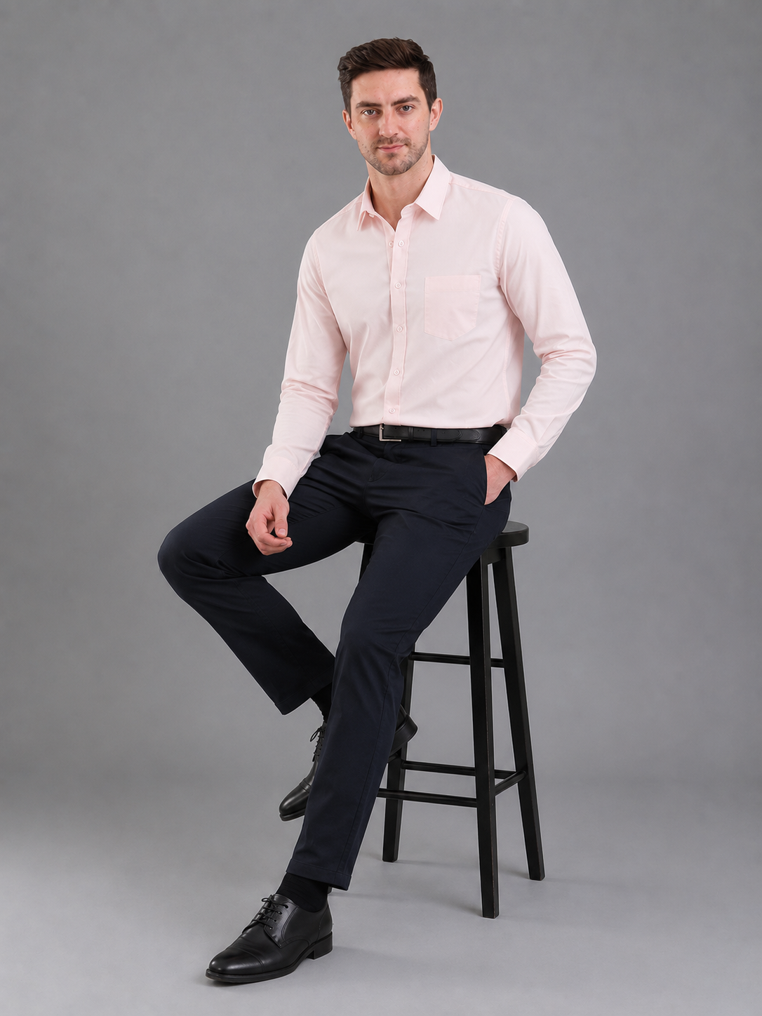Men Full Sleeve's | Formal Cotton Shirt | Regular Fit | Peach Color