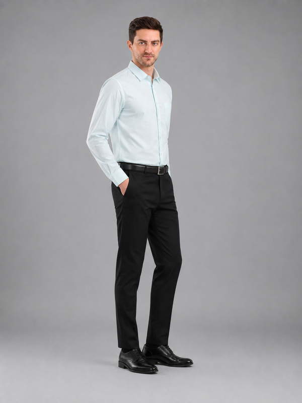 Men Full Sleeve's | Formal Cotton Shirt | Regular Fit | Sky Color