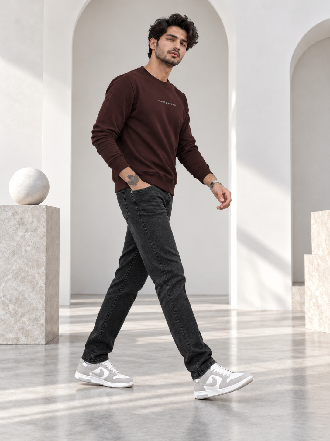 Wine Colour Regular Fit Primium Sweatshirt