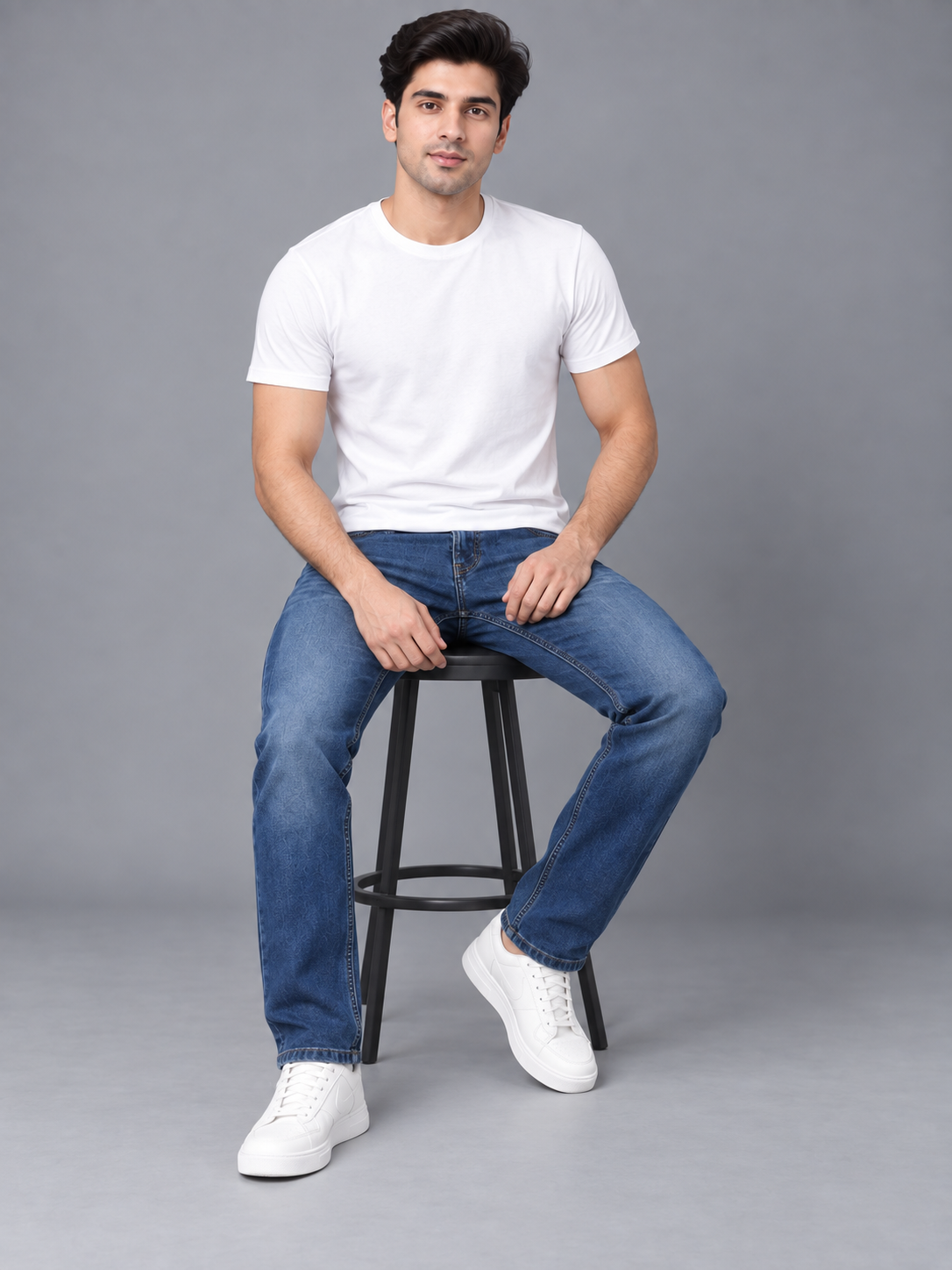 Men’s Premium Blue colour Regular Fit Denim Jeans