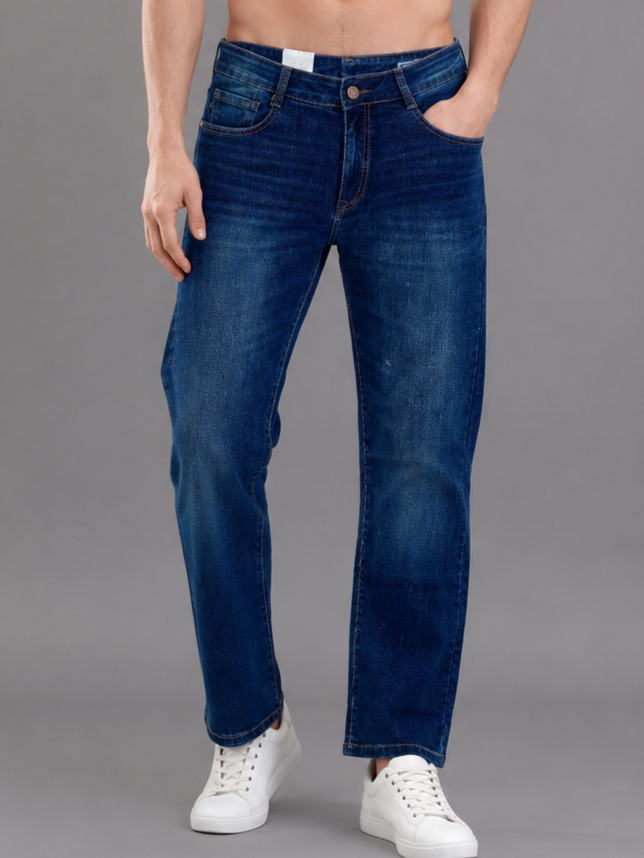 Men Stretch Comfort Fit | Mid Blue Jeans | Premium Casual Denim