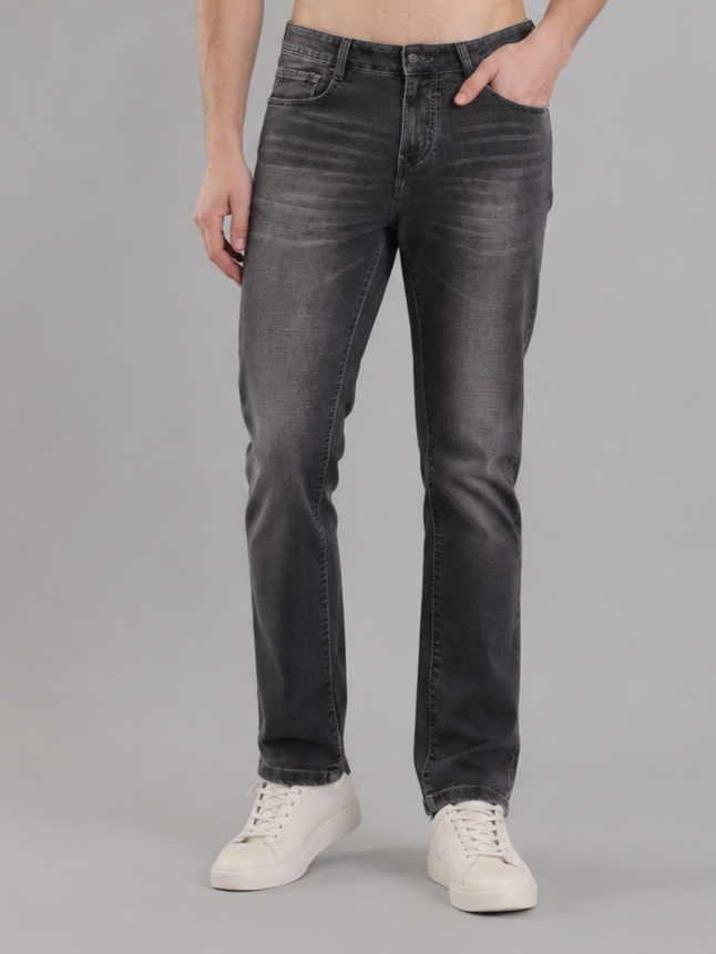 Men Stretch Narrow Fit | Dark Blue Jeans | Premium Casual Denim