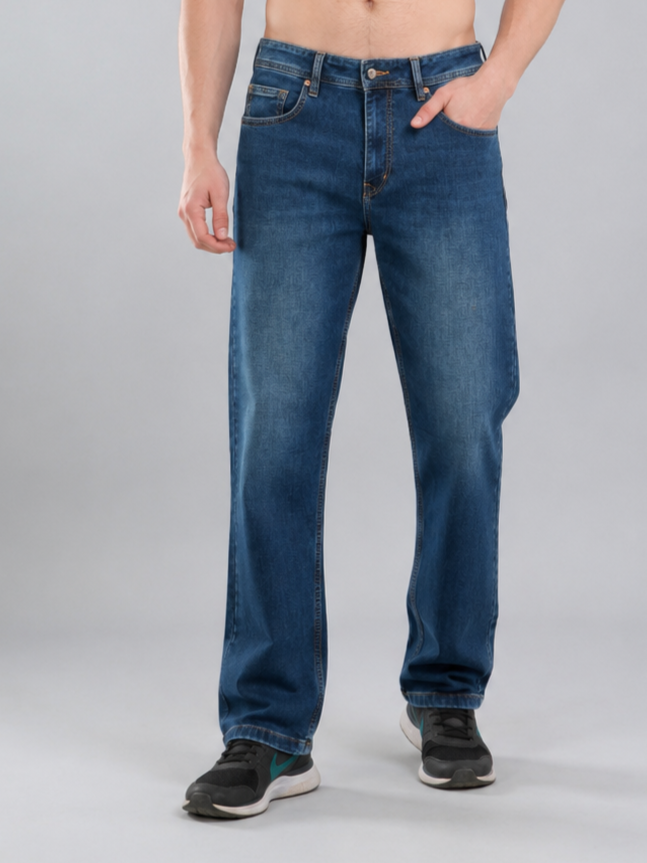 SPARKY Men | Stretch Comfort Fit | Mid Blue Jeans | Premium Casual Denim