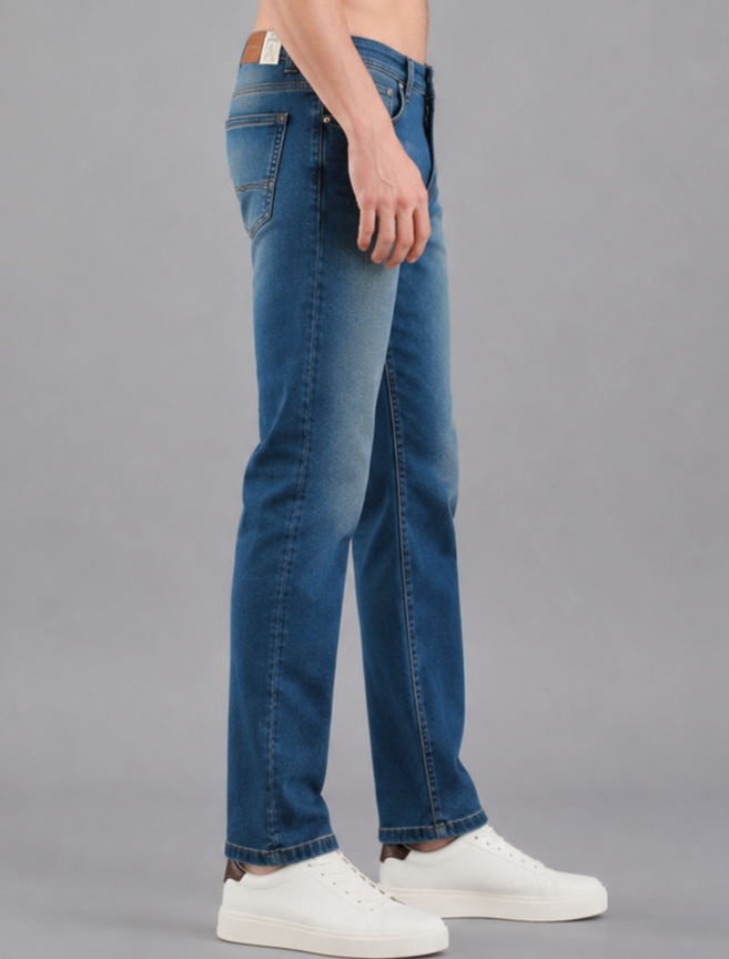 SPARKY Men | Stretch Comfort Fit | Mid Blue Jeans | Premium Casual Denim