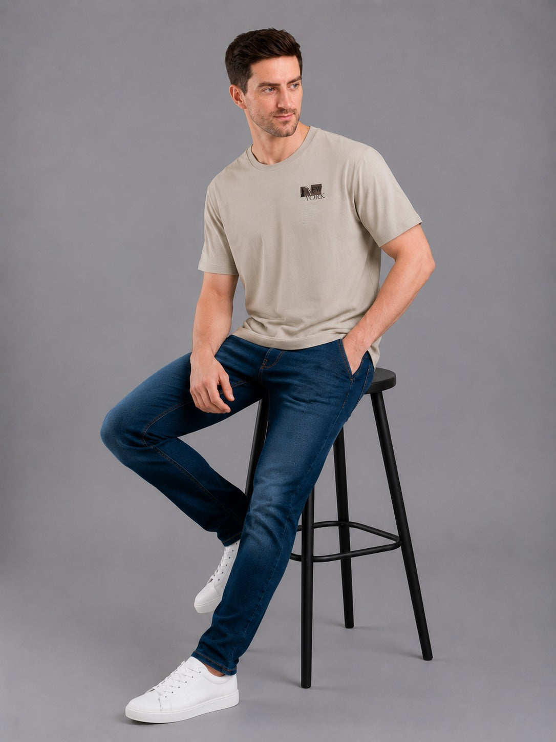 Men’s Half Sleeve Round Neck T-Shirt | Trendy Casual Outfit