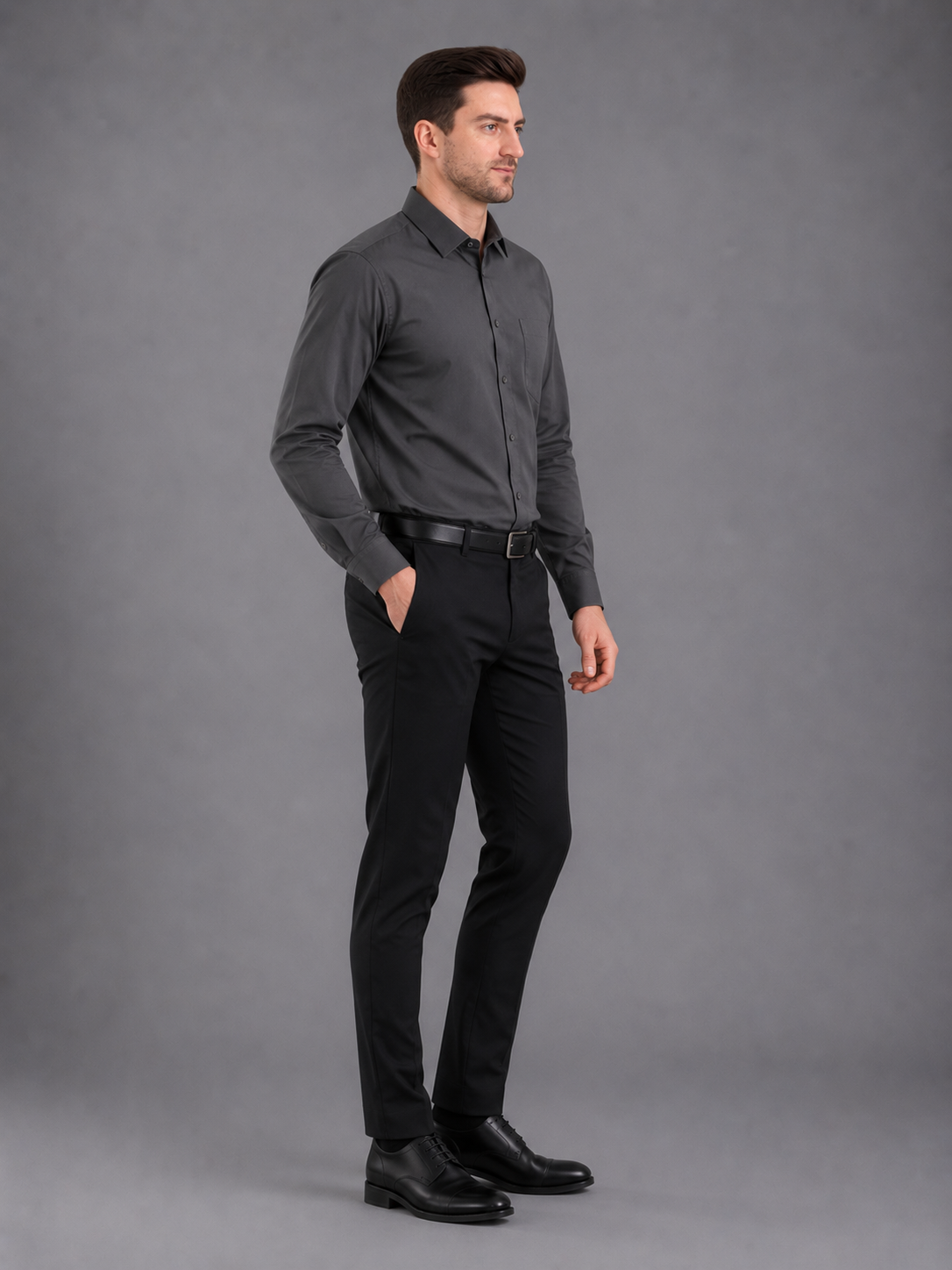 Men Full Sleeve's | Formal Cotton Shirt | Regular Fit | Black Color