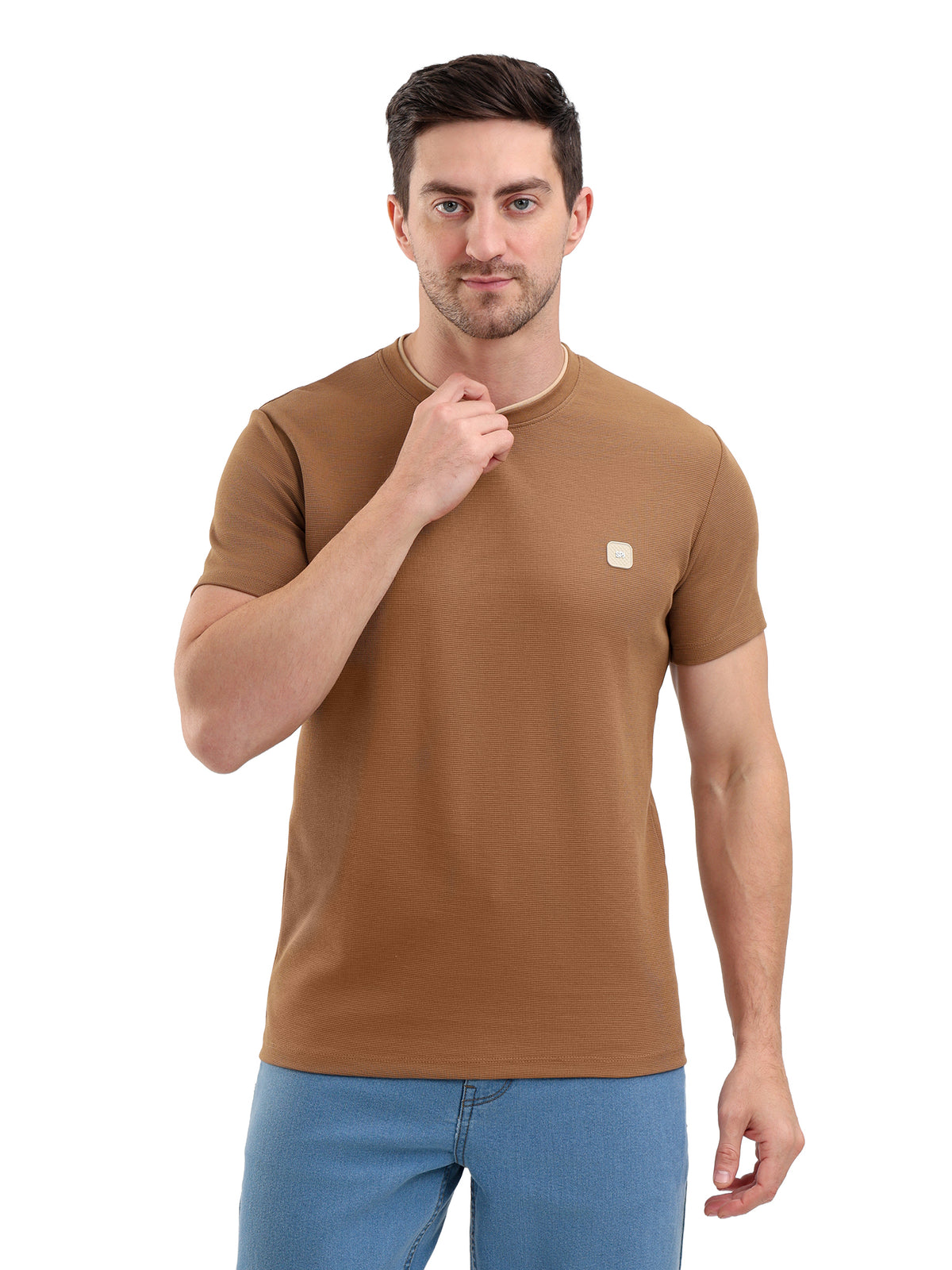 Sparky Solid Slim Fit Cotton T-Shirt Half Sleeve