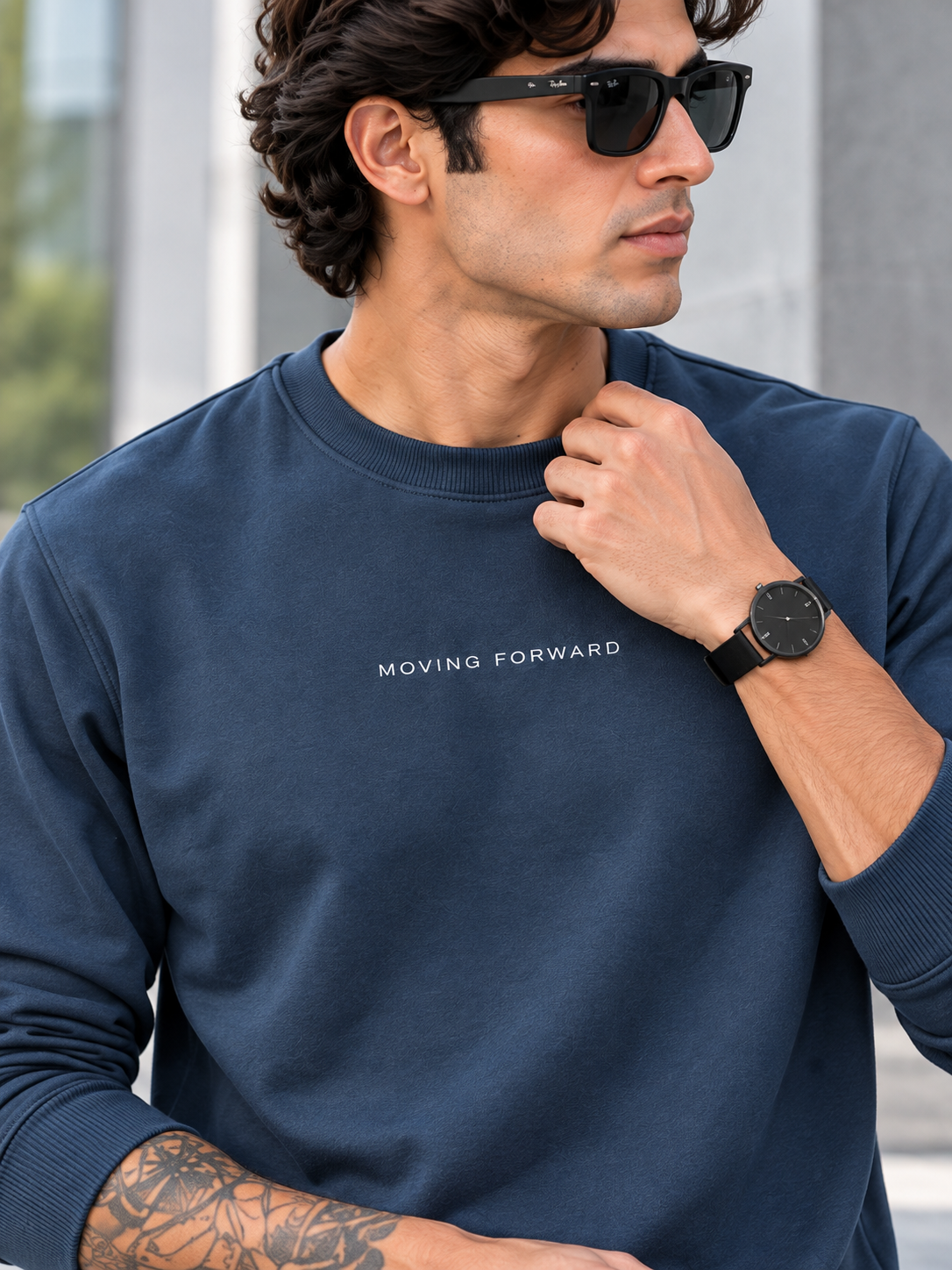 Men’s Solid Round Neck Full Sleeve Sweatshirt