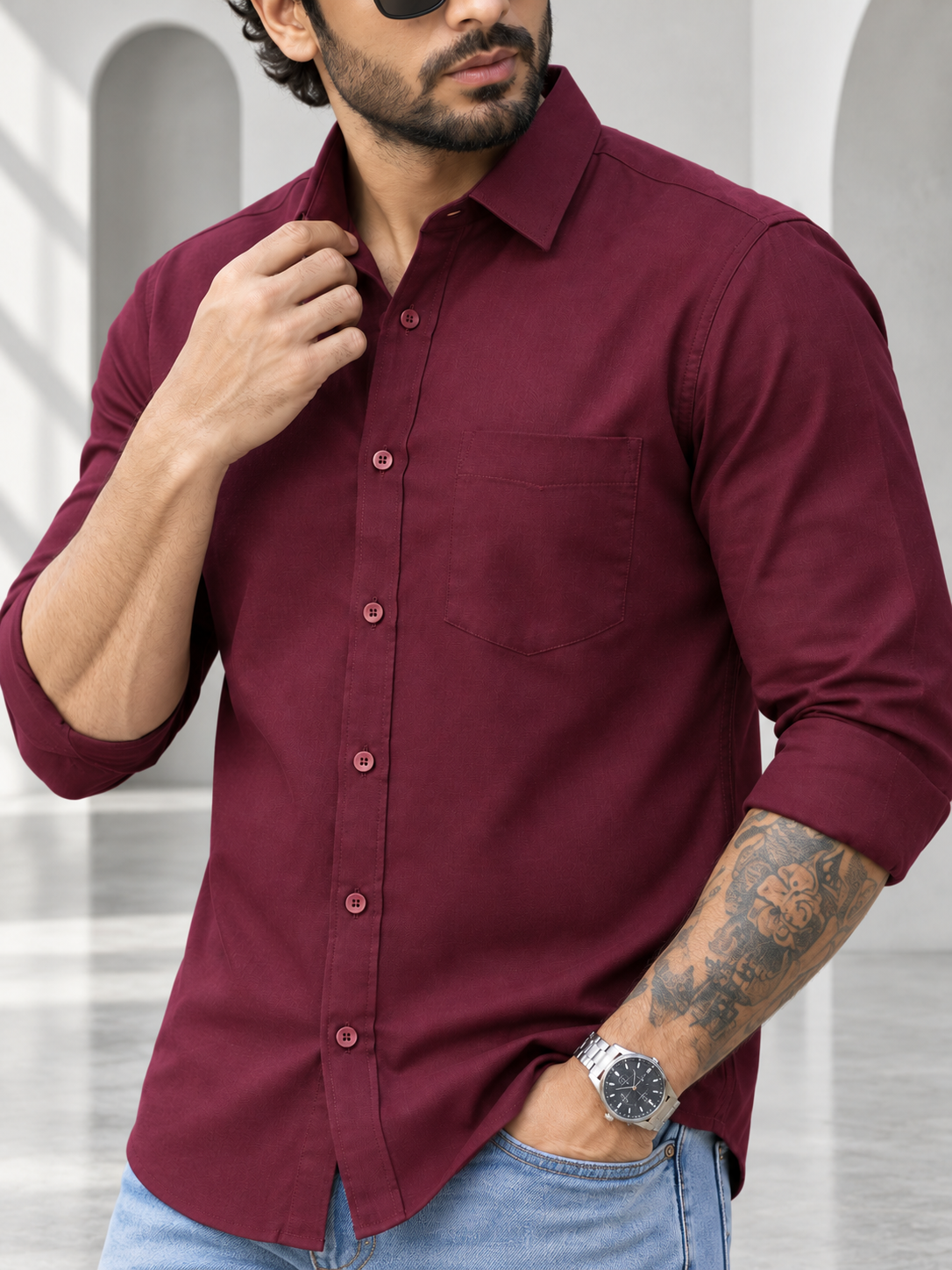 Men’s Premium Full Sleeve Plain Casual Shirt