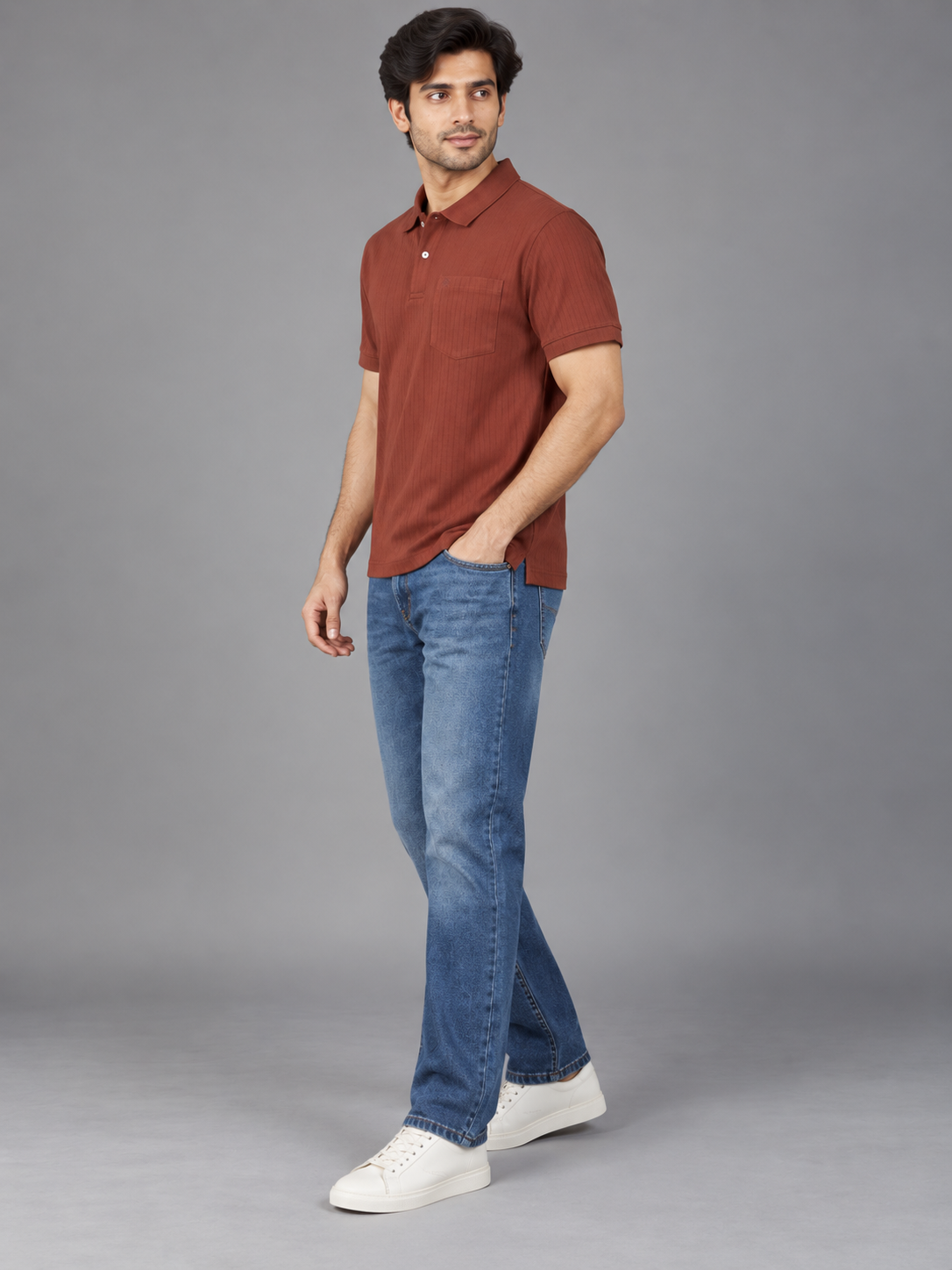 Men Mehroon Colour Premium Solid Polo T-Shirt