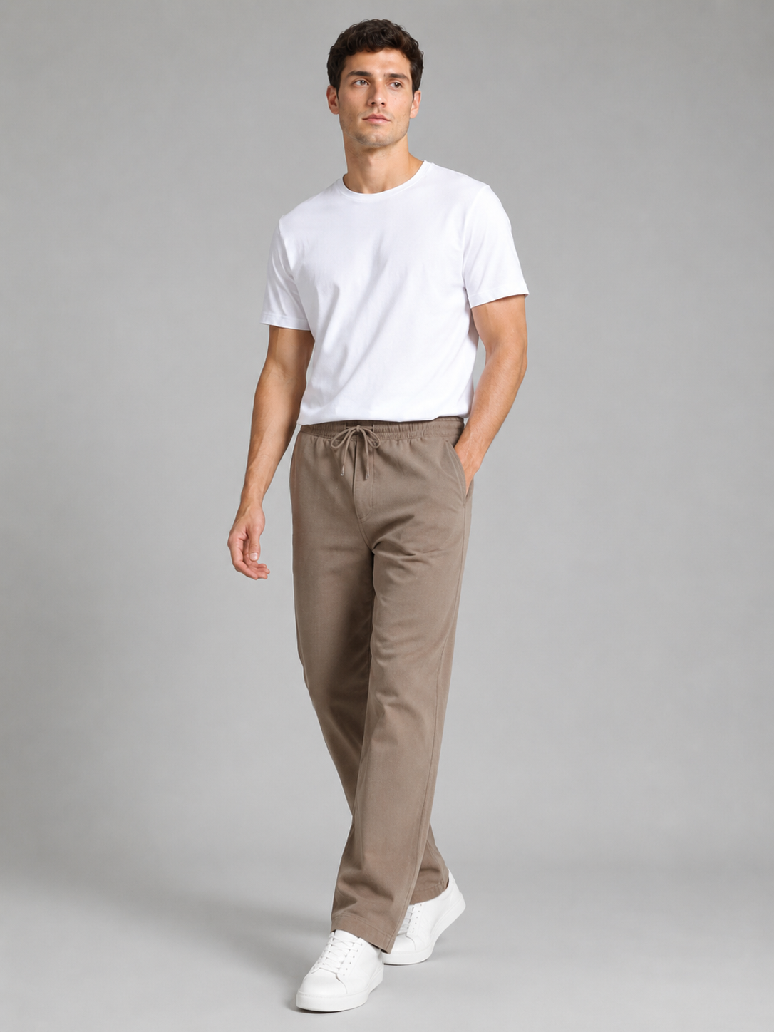 Men Khaki Color Solid Primium lower