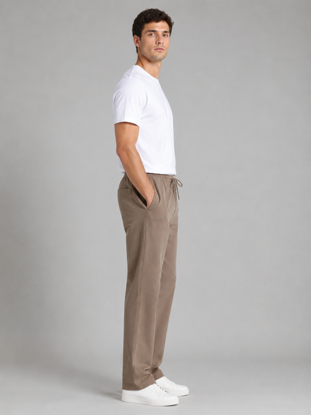 Men Khaki Color Solid Primium lower