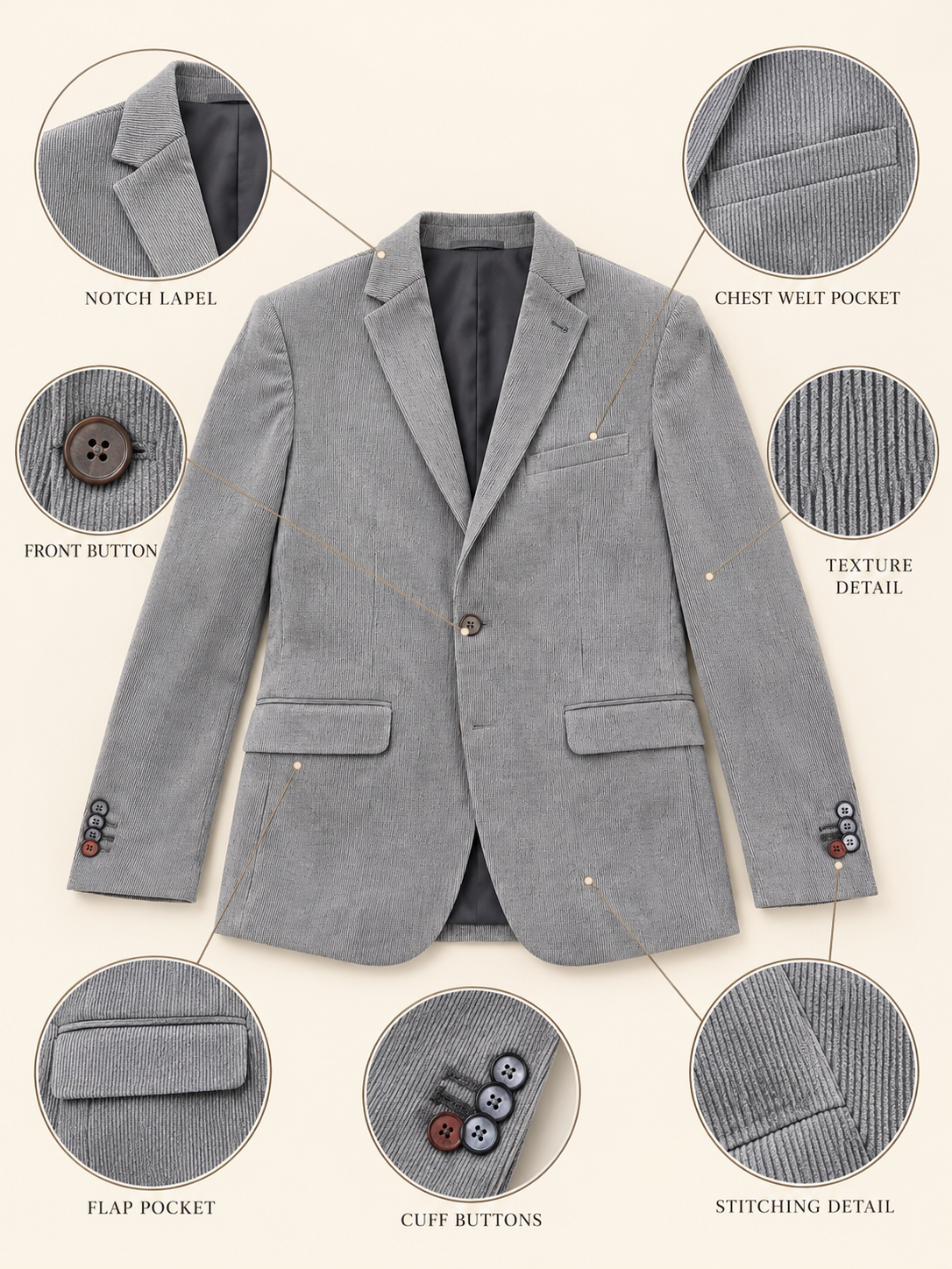 Men’s Premium Stylish Blazer Classic Single-Breasted Blazer