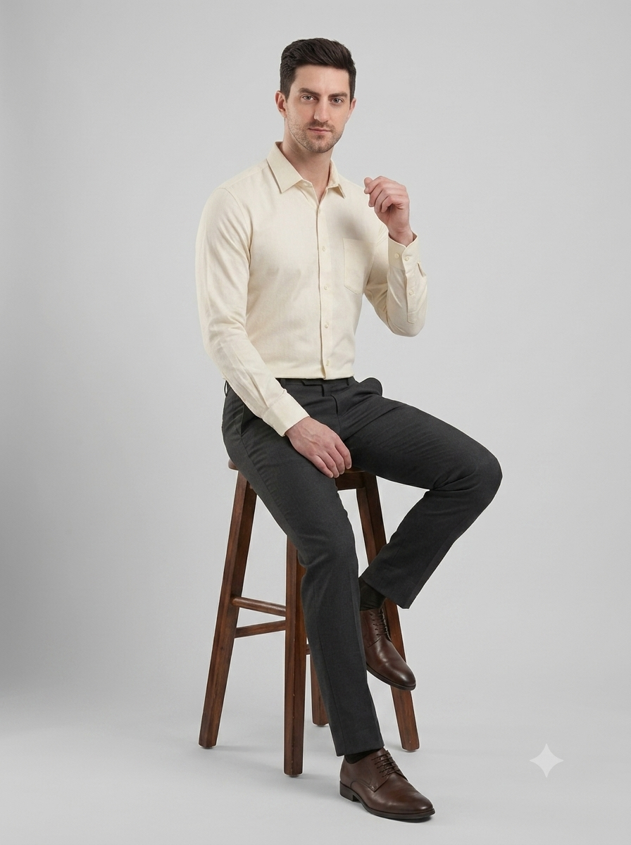 Men Premium Casual Plain Shirt Full Sleeve Regular Fit