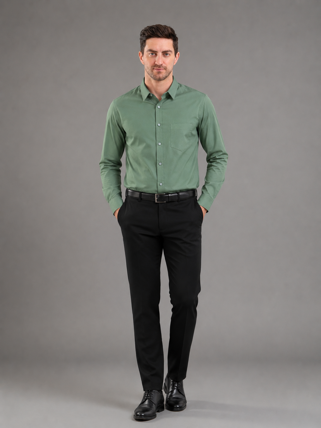 Men Full Sleeve's | Formal Cotton Shirt | Regular Fit | Light Green Color