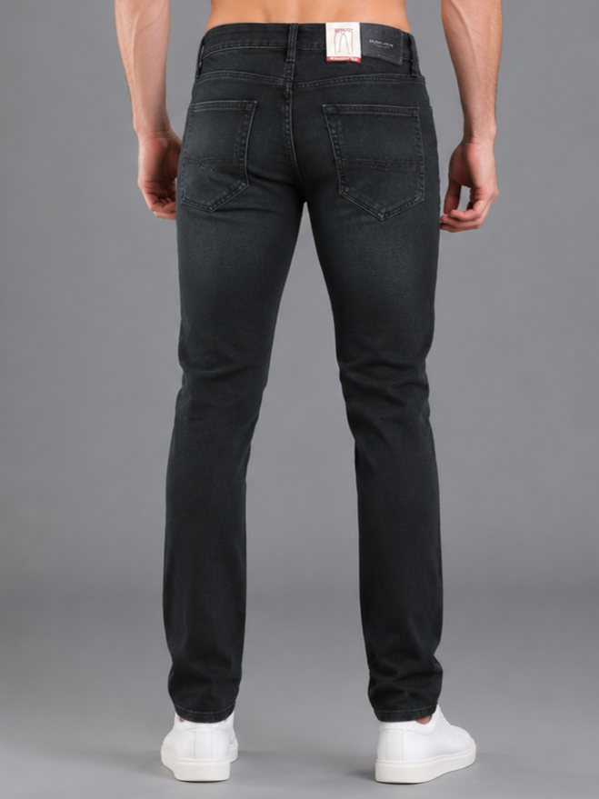 Men's Narrow Fit | Stretch Denim Jeans | Mid Rise | Casual Dark Blue Jeans