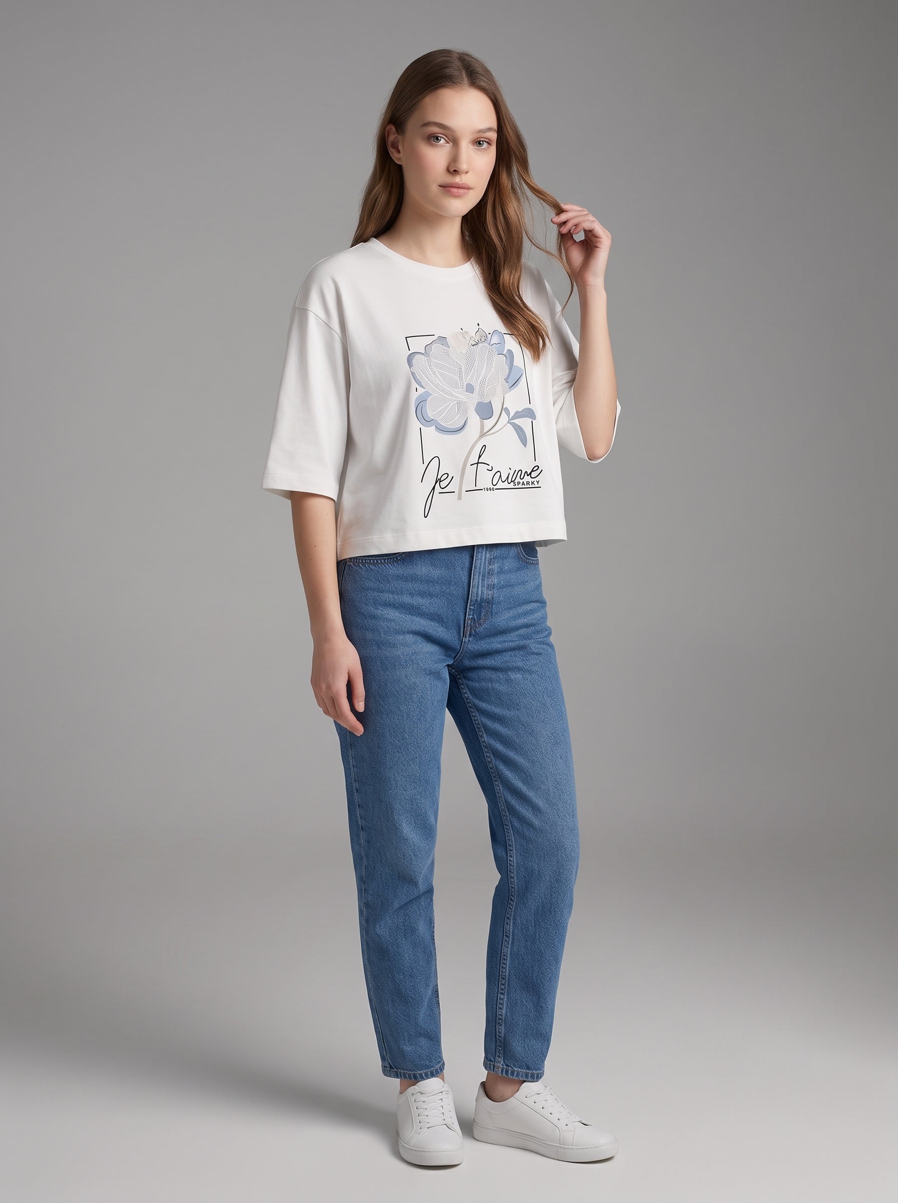 Women's Crop Top Soft Cotton Blend Casual & Trendy