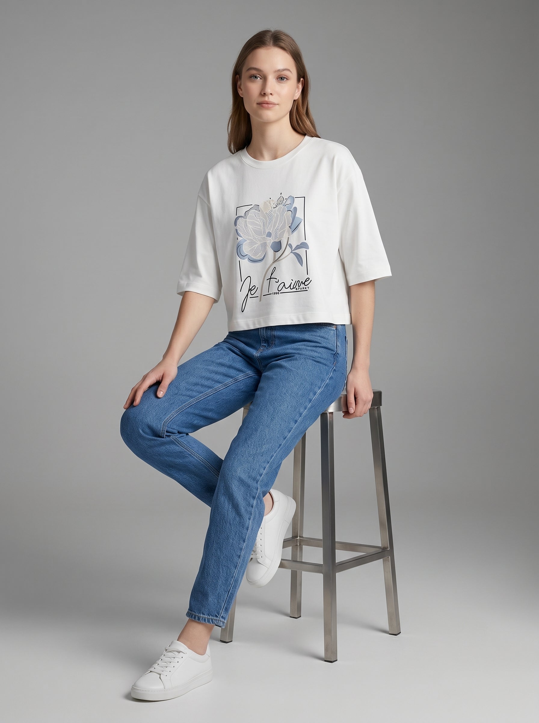 Women's Crop Top Soft Cotton Blend Casual & Trendy