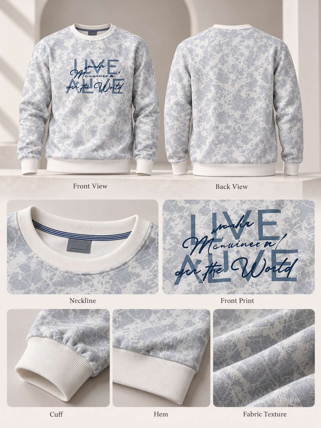 White Colour Regular Fit Primium Sweatshirt