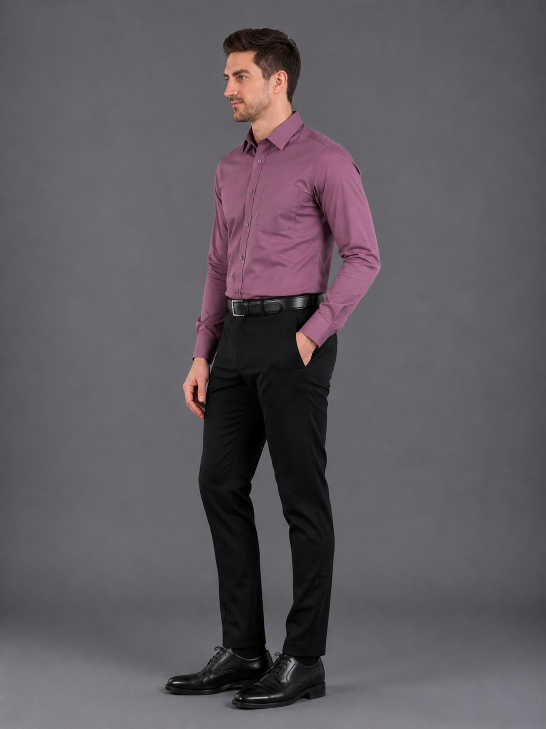 Men Full Sleeve's | Formal Cotton Shirt | Regular Fit | Dark Purple Color