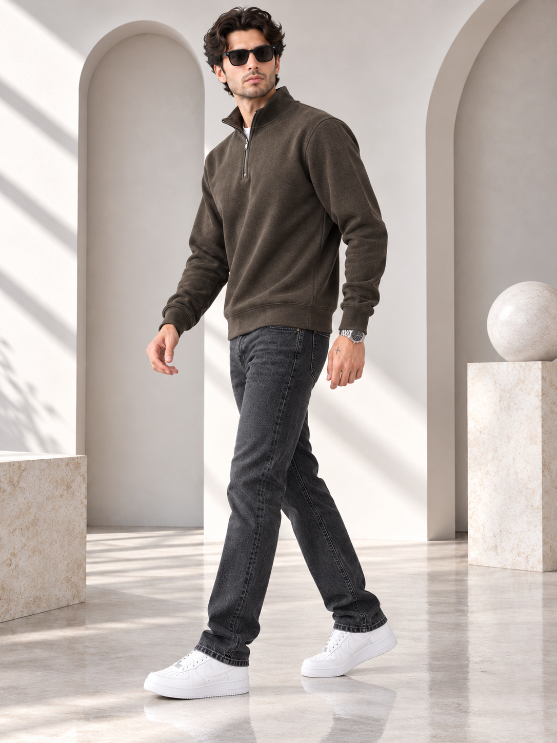 Brown Colour Regular Fit Primium Sweatshirt