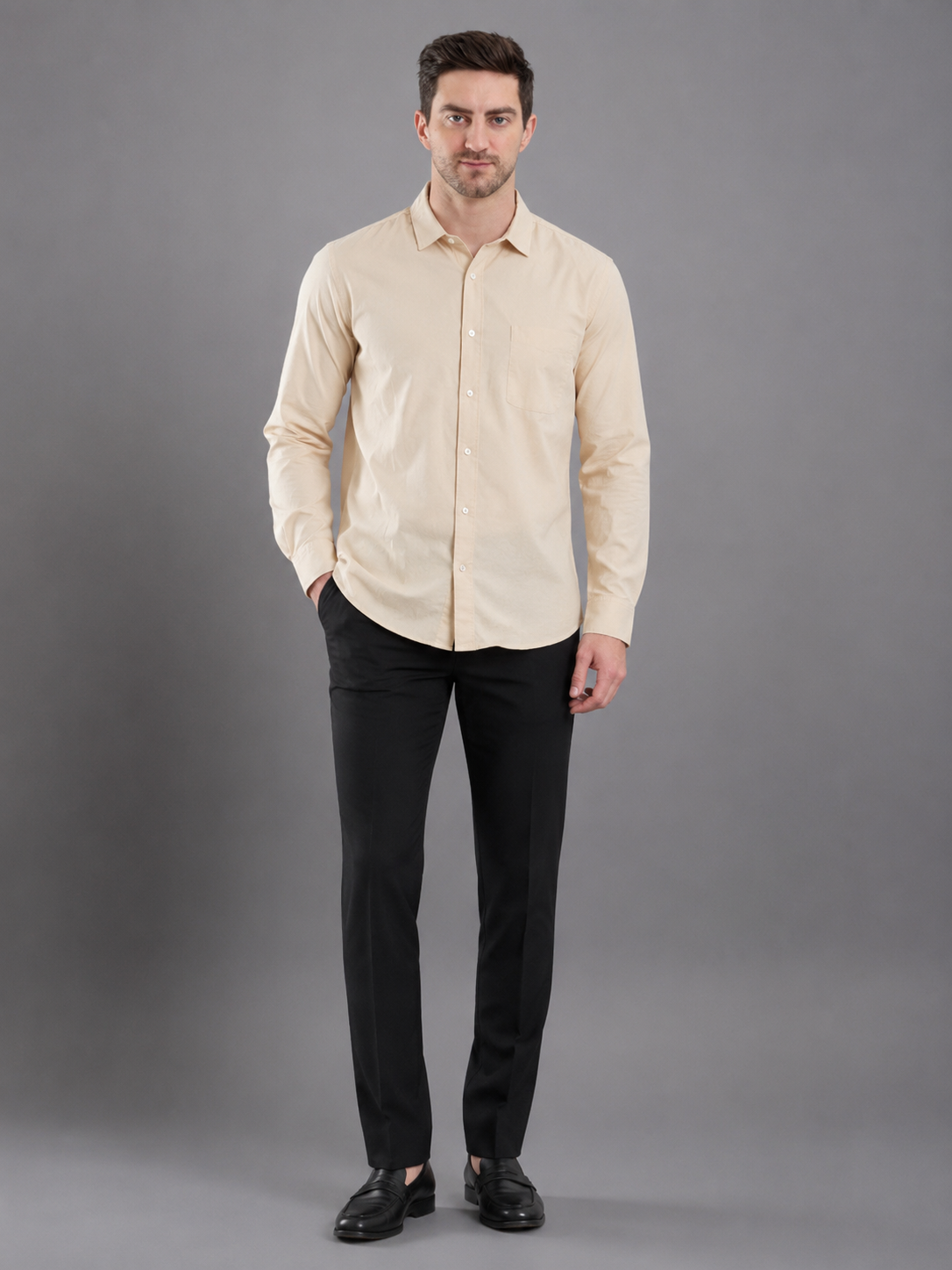 Men Premium Casual Plain Shirt Full Sleeve Regular Fit