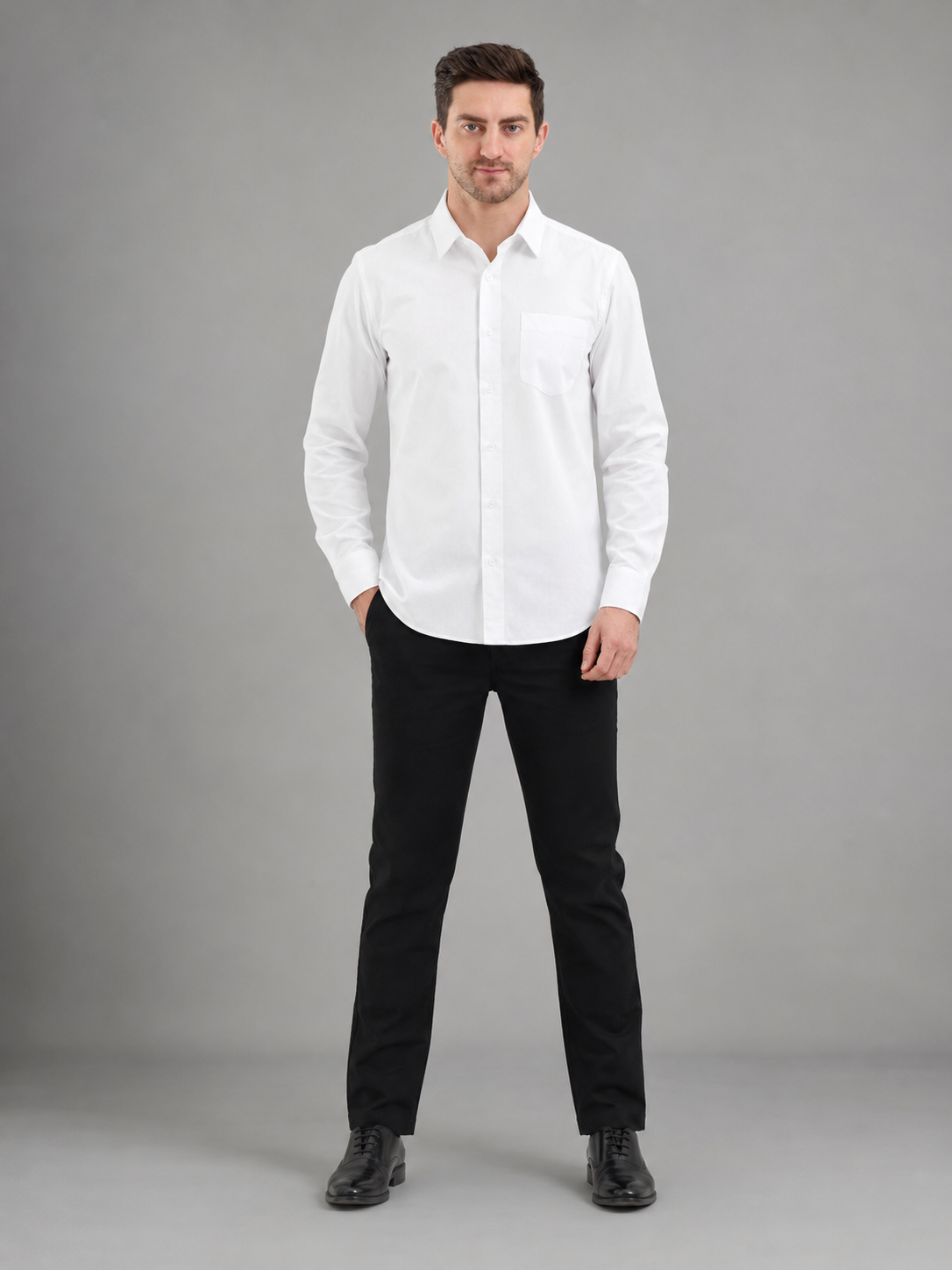 Men Premium Casual Plain Shirt Full Sleeve Regular Fit