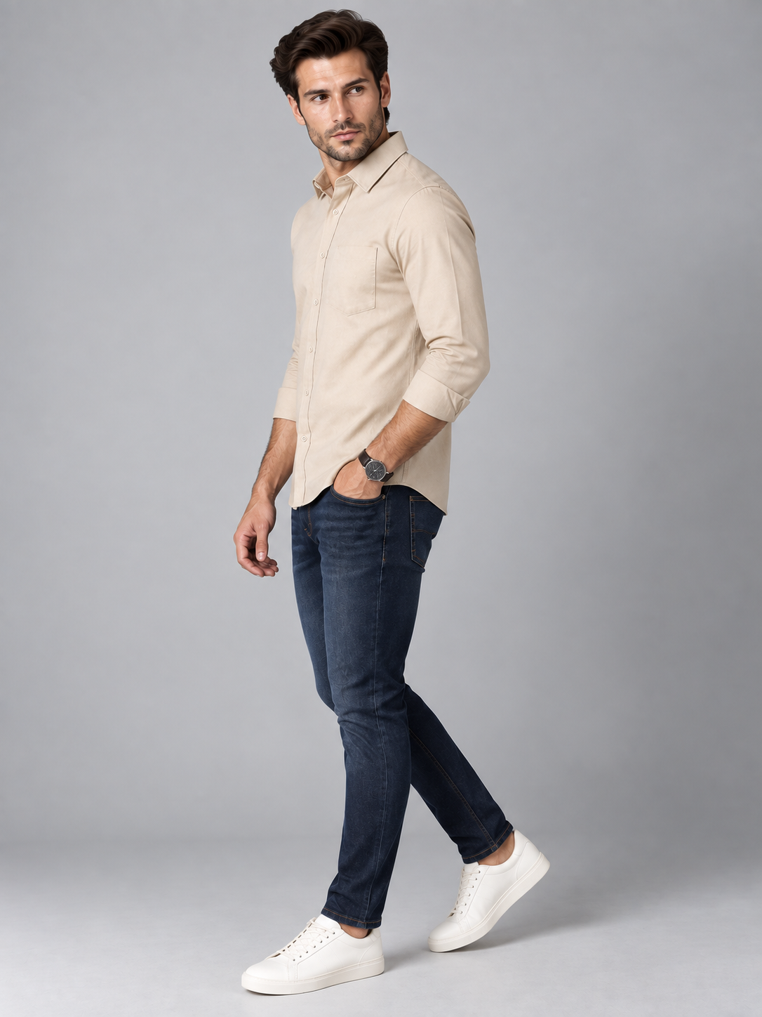 Men's Primium Cream Shirt