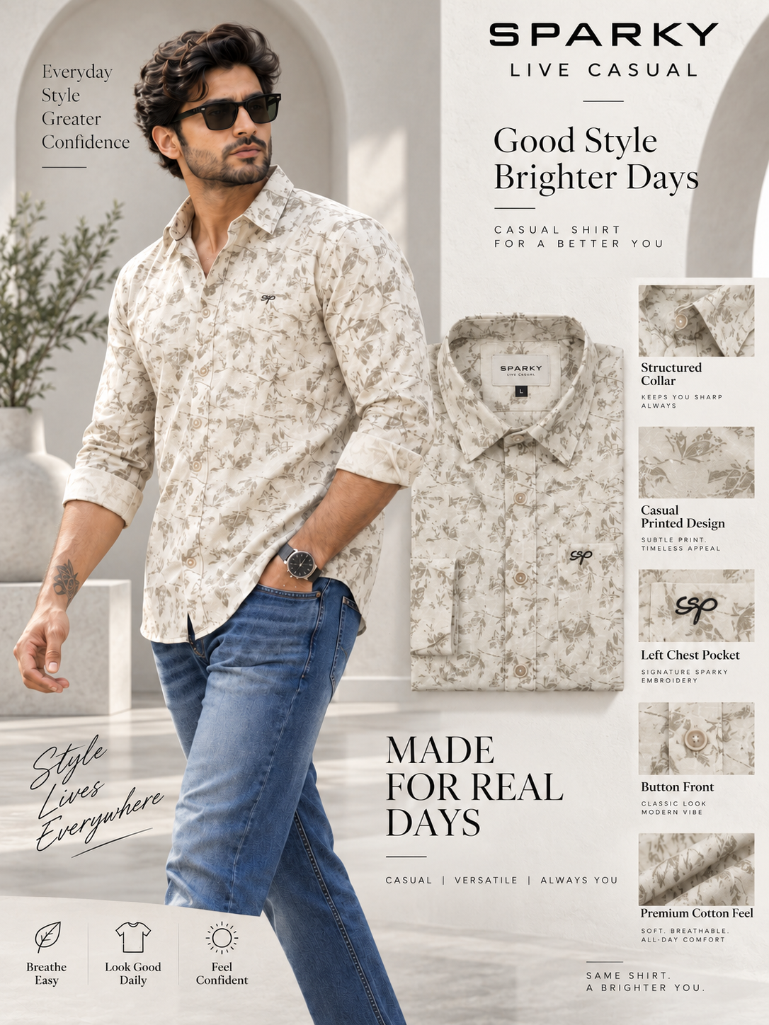 Men’s Premium Full Sleeve Printed Casual Shirt