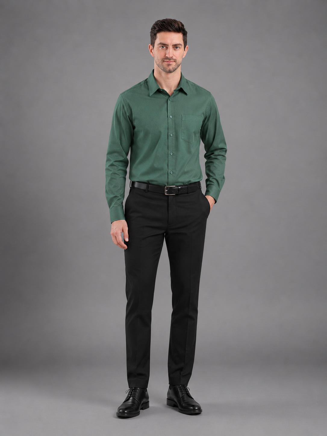 Men Full Sleeve's | Formal Cotton Shirt | Regular Fit | Green Color