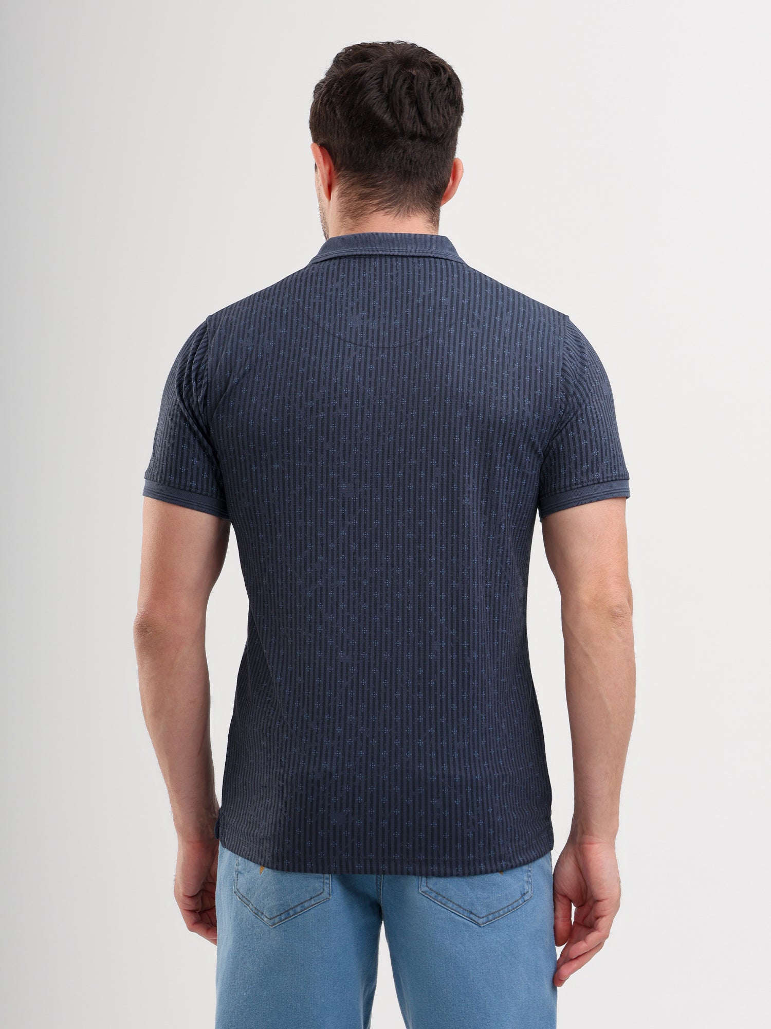 Sparky Solid Slim Fit Cotton Formal Polo Tshirt Half Sleeve | Summer Plus Size Navy Blue