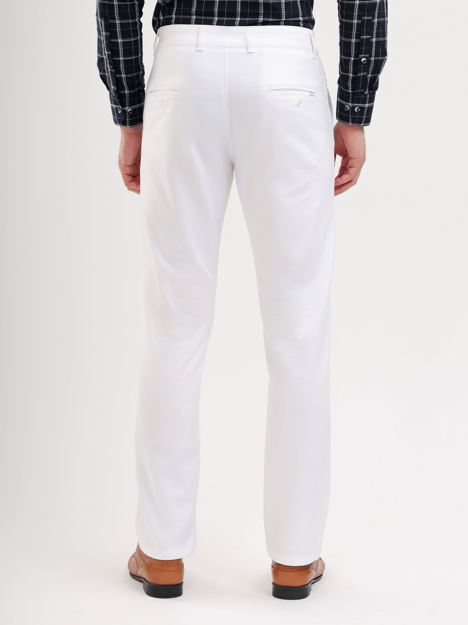 Men'S Slim Fit Cotton Blend Pant White Color