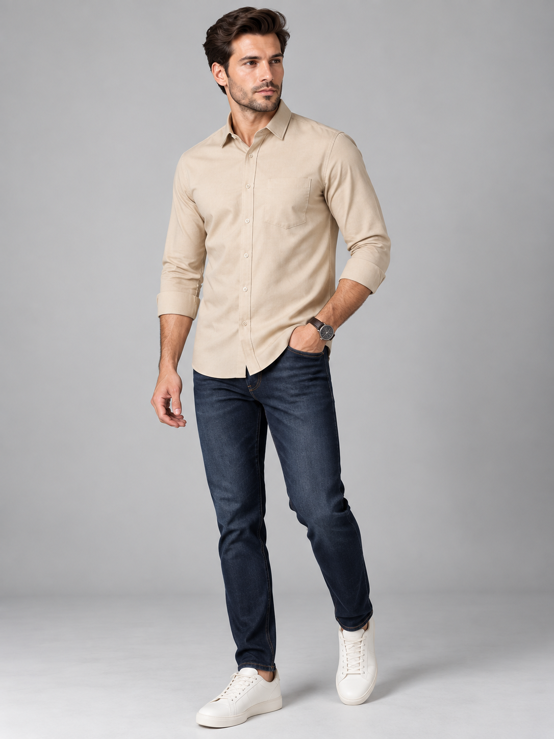 Men's Primium Cream Shirt