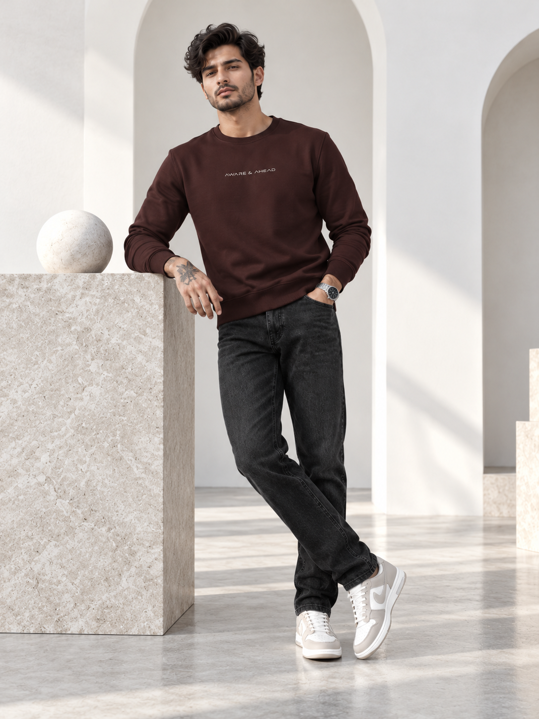 Wine Colour Regular Fit Primium Sweatshirt
