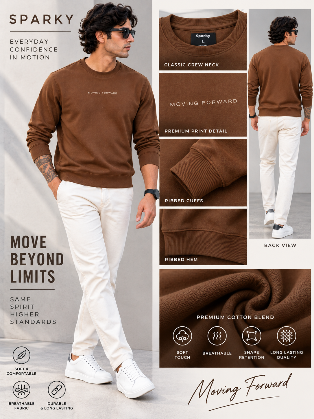 Men’s Solid Round Neck Full Sleeve Sweatshirt