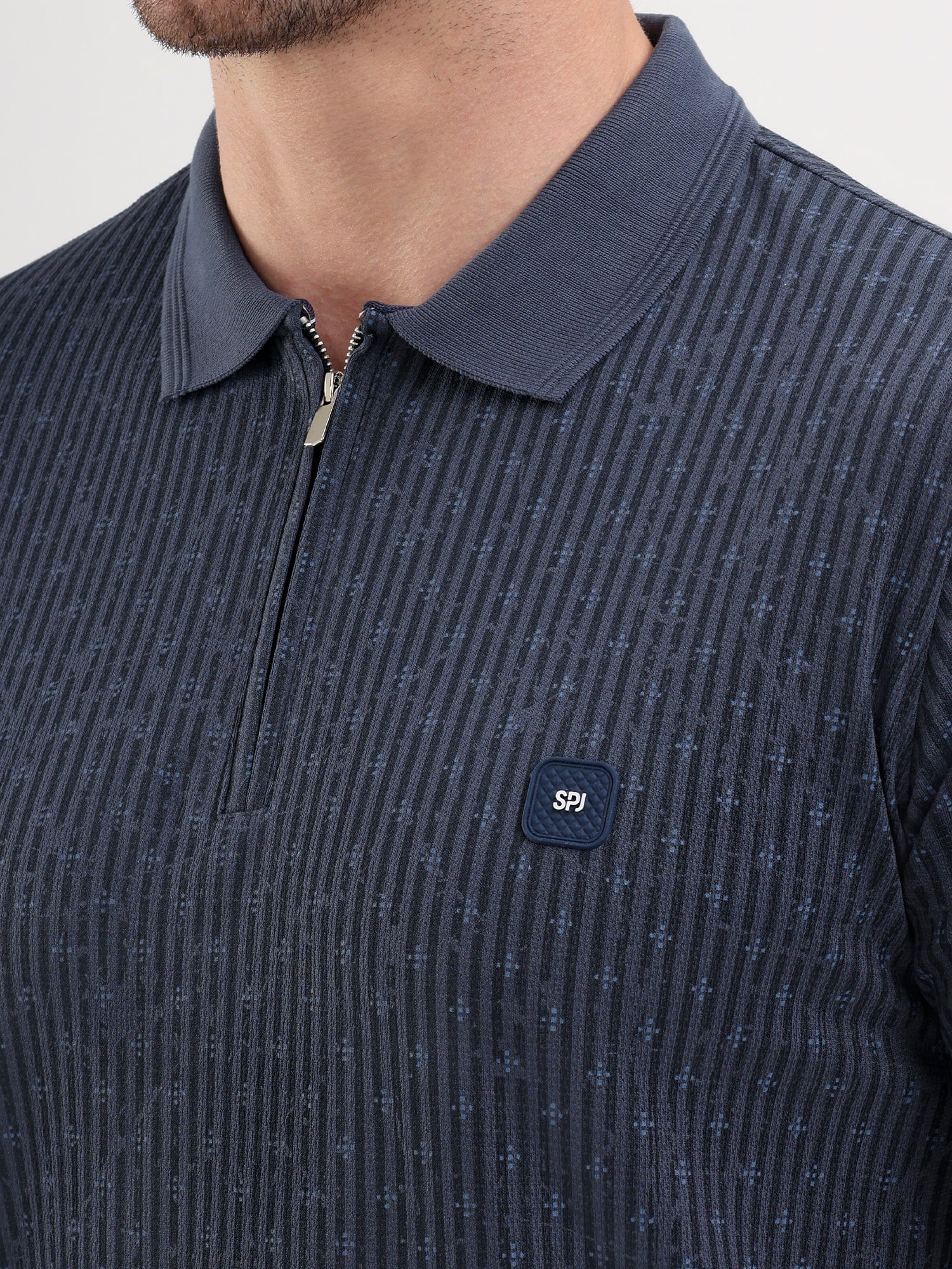 Sparky Solid Slim Fit Cotton Formal Polo Tshirt Half Sleeve | Summer Plus Size Navy Blue