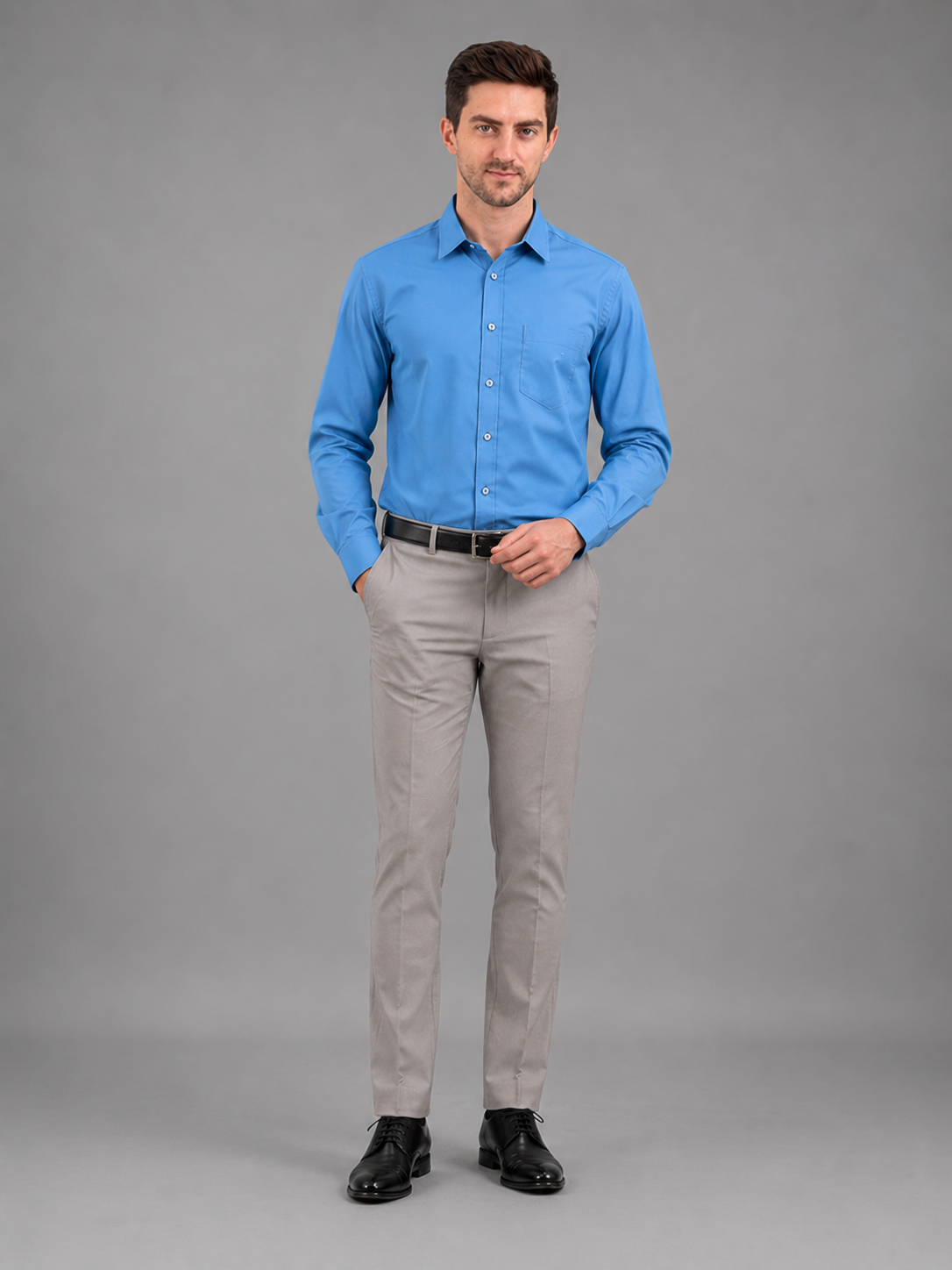 Men Full Sleeve's | Formal Cotton Shirt | Regular Fit | Blue Color