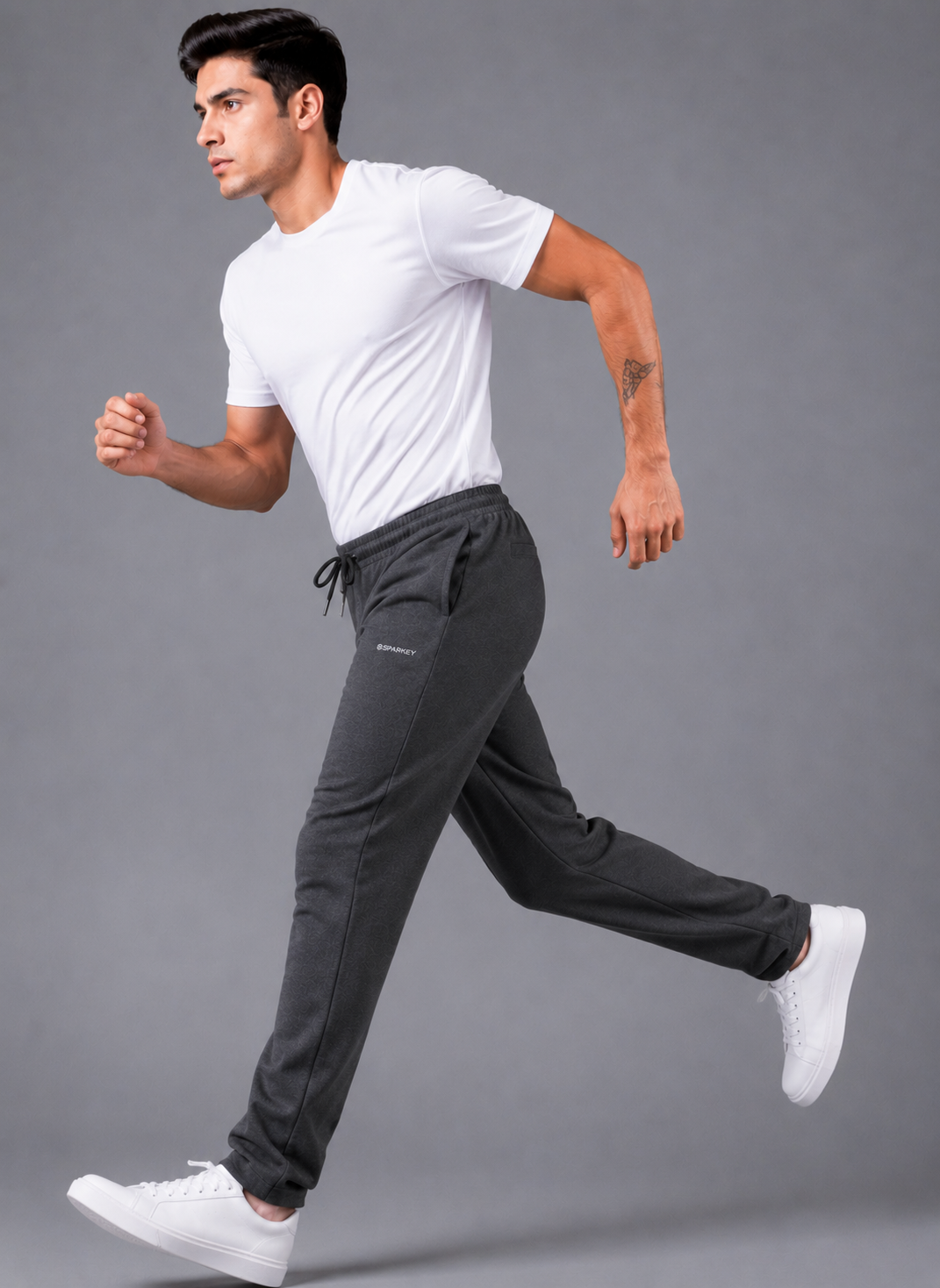 SPARKY Men's Fabric Solid Lower | Premium Track Pants Dark Grey