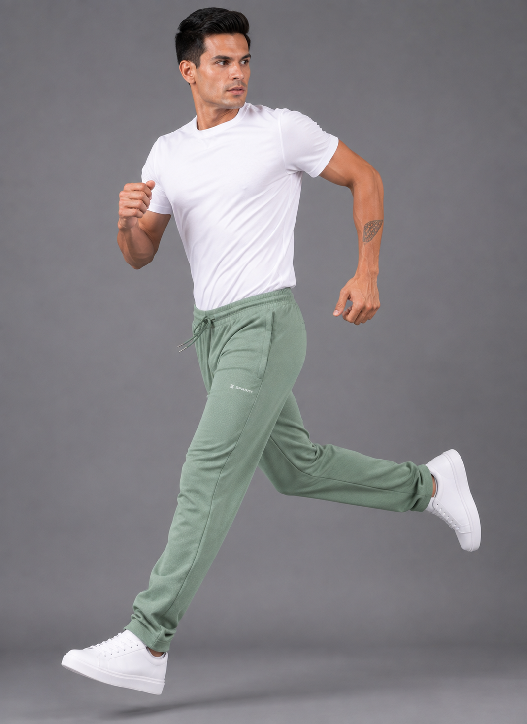 SPARKY Men's Fabric Solid Lower | Premium Track Pants Sea Green