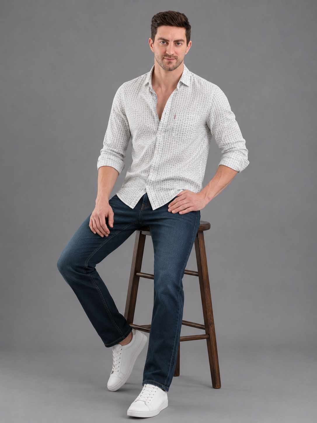 Men's Narrow Fit Cotton Blend Denim Jeans for Men