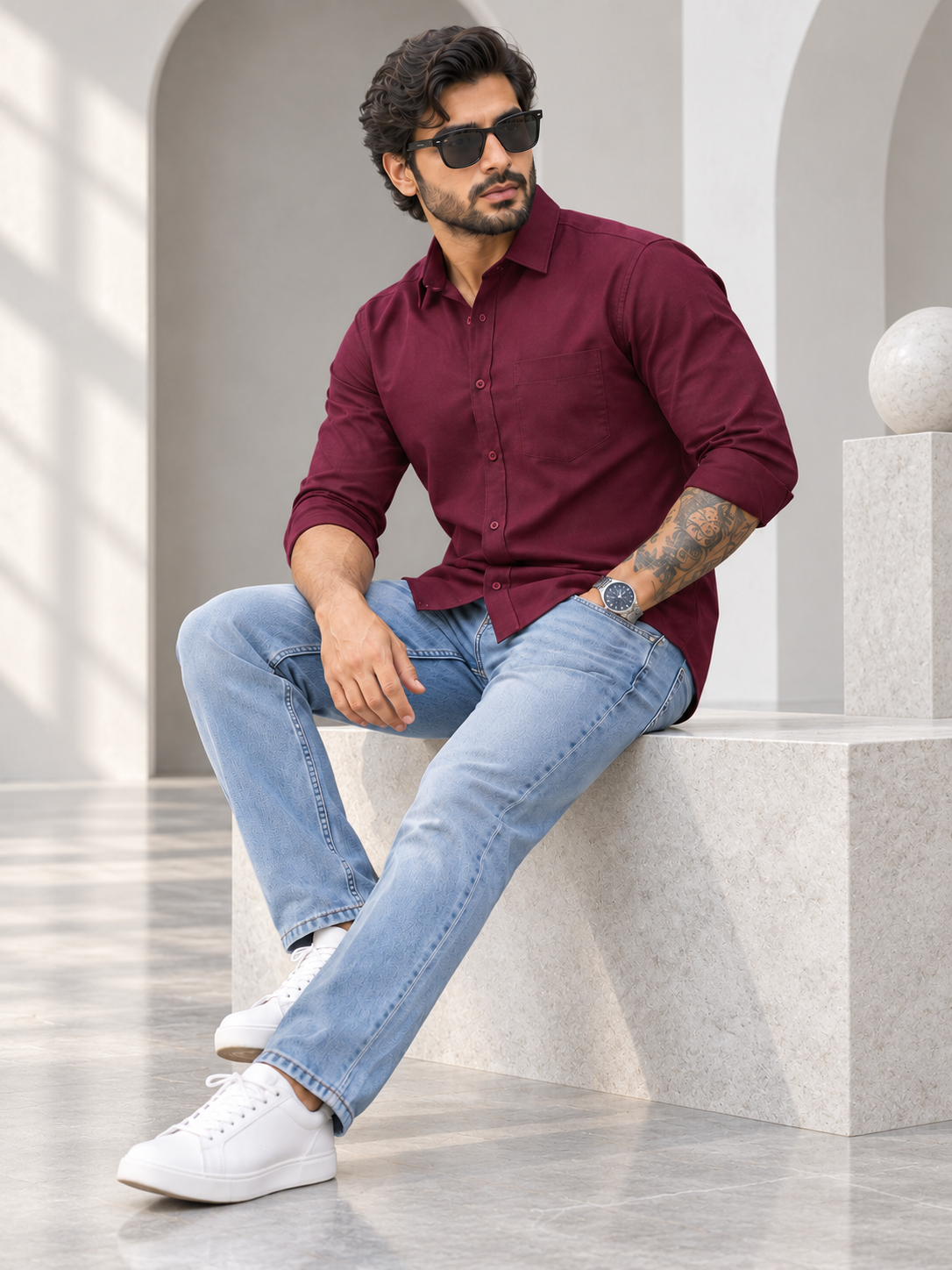Men’s Premium Full Sleeve Plain Casual Shirt