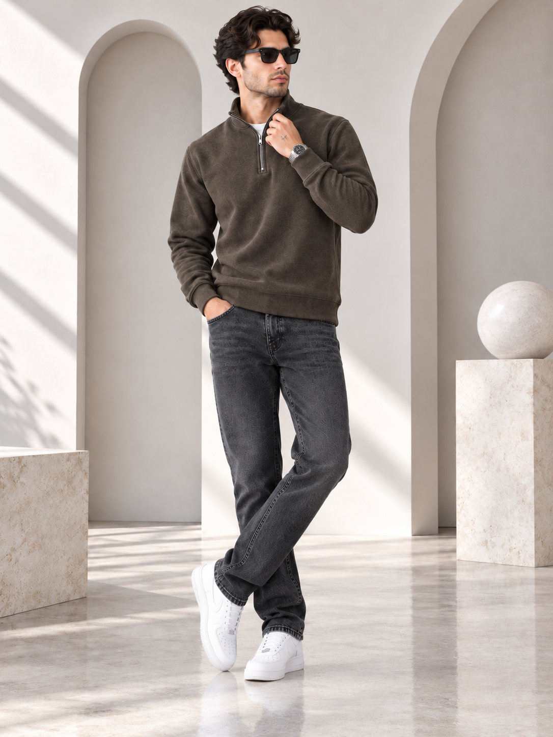 Brown Colour Regular Fit Primium Sweatshirt