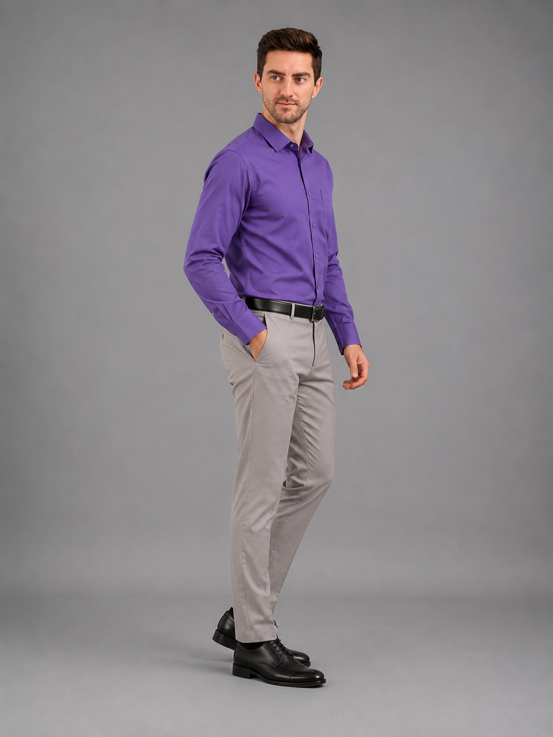 Men Full Sleeve's | Formal Cotton Shirt | Regular Fit | Purple Color