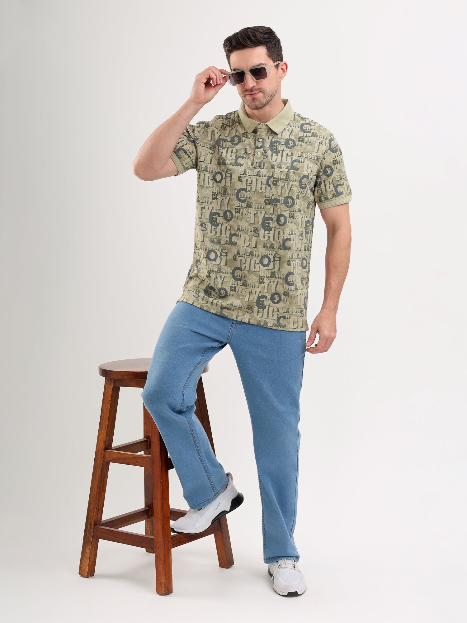 Sparky Solid Slim Fit Cotton Formal Polo Tshirt Half Sleeve | Summer Plus Size Olive Color